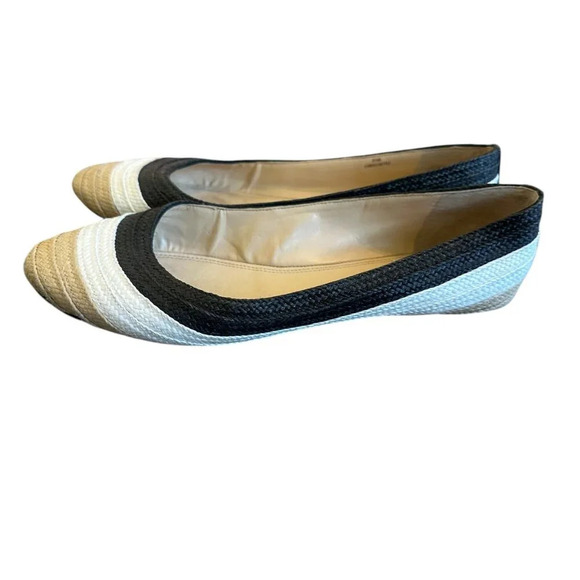 Enzo Angiolini Bullseye Raffia Flats Slip On Ballet Color Block Size 8.5 Women's - Picture 6 of 14